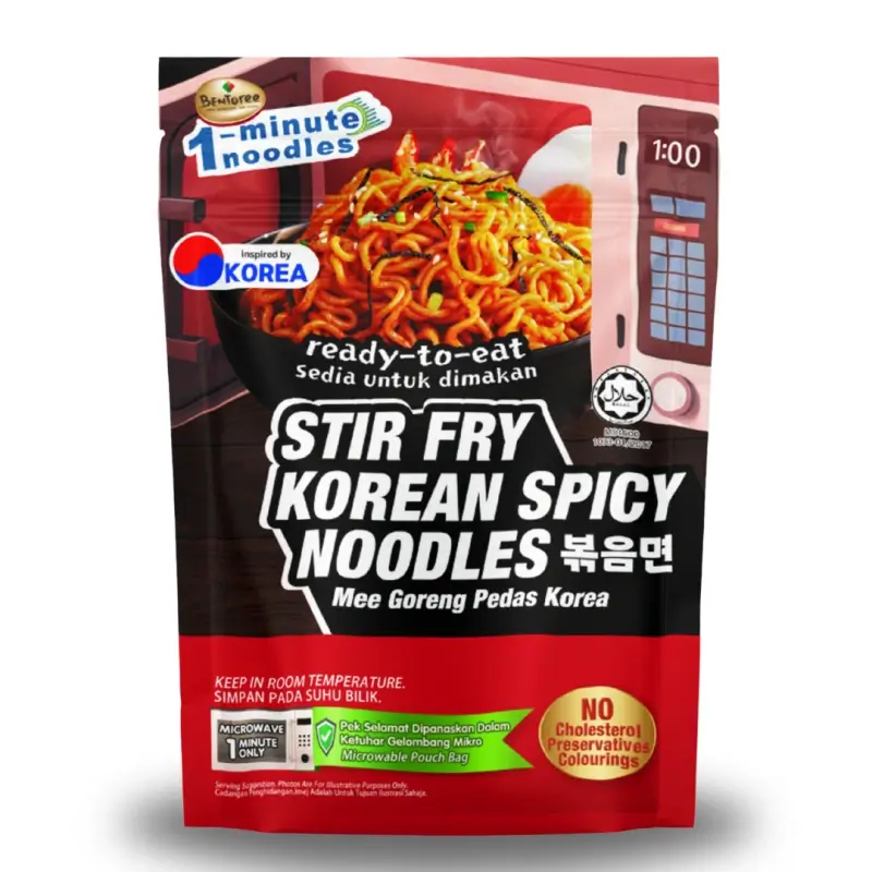 Bentoree Ready-to-Eat Stir Fry Korean Spicy Noodles